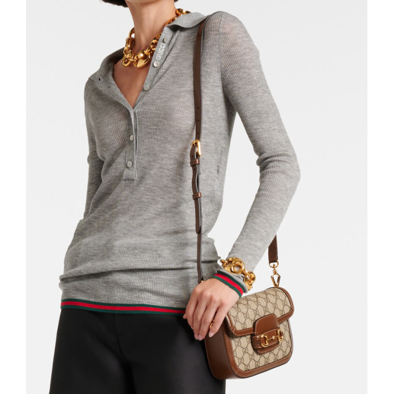 Gvc*1 Horsebit 1955 Canvas Mini Shoulder Bag