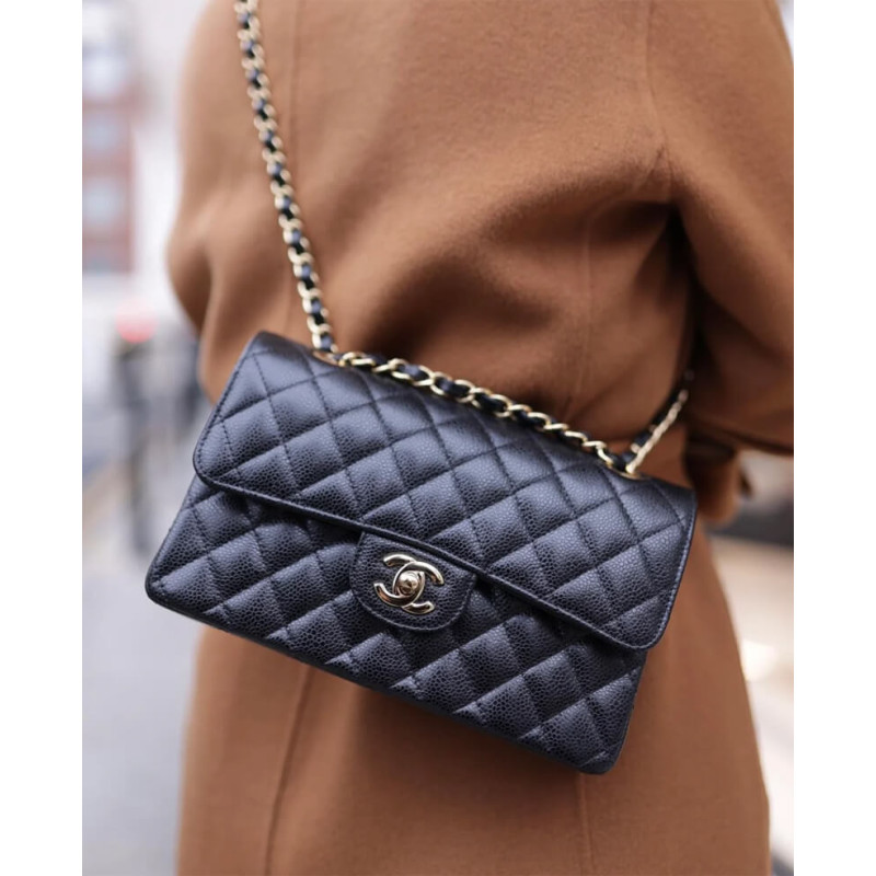 Ch**el Caviar Small Double Flap Bag A01113