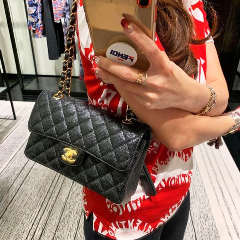 Ch**el Caviar Small Double Flap Bag A01113