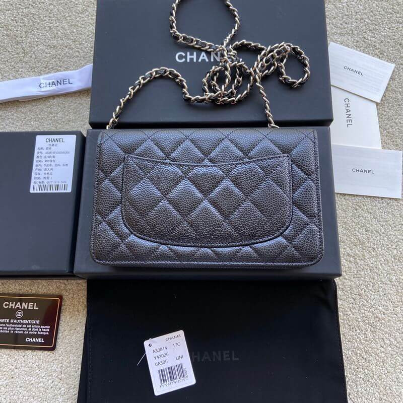 Ch**el Caviar Quilted Wallet on Chain WOC A33814