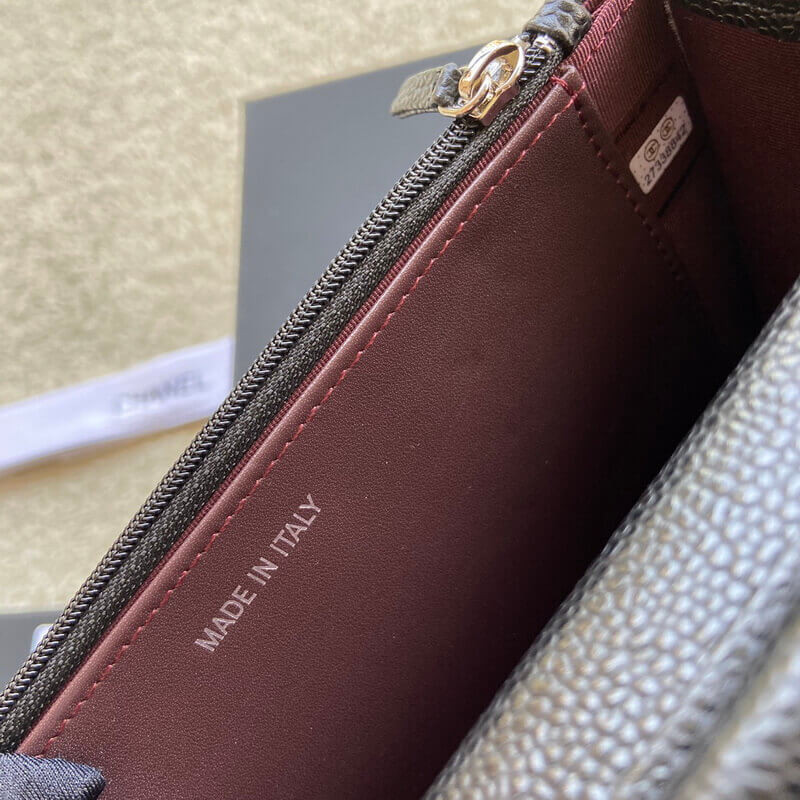 Ch**el Caviar Quilted Wallet on Chain WOC A33814