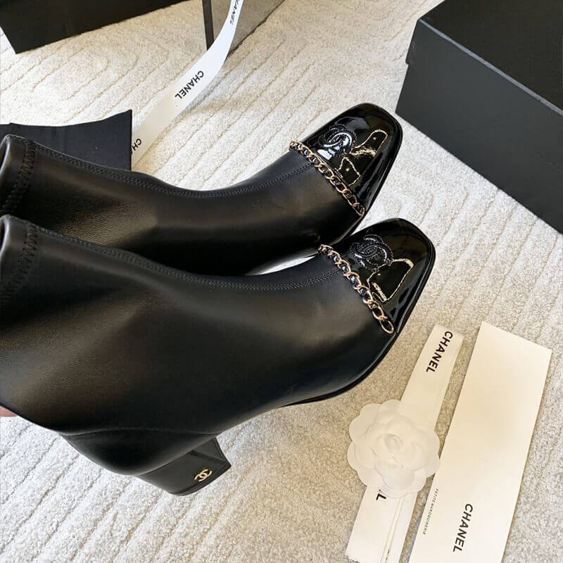 Ch**el Chunky Heel Short Boots