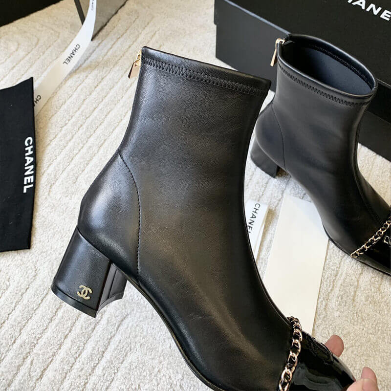 Ch**el Chunky Heel Short Boots