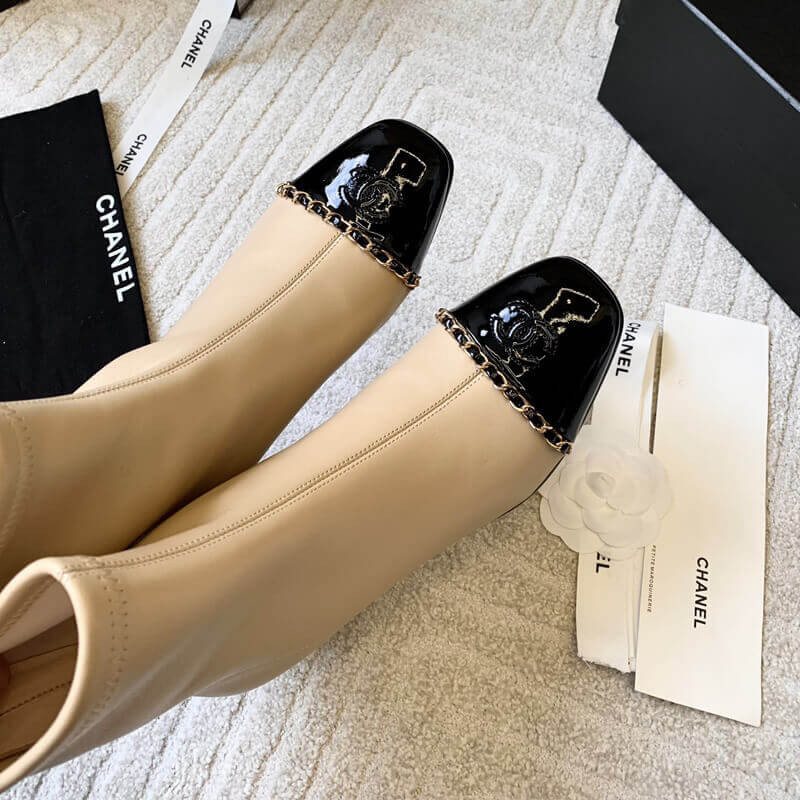 Ch**el Chunky Heel Short Boots