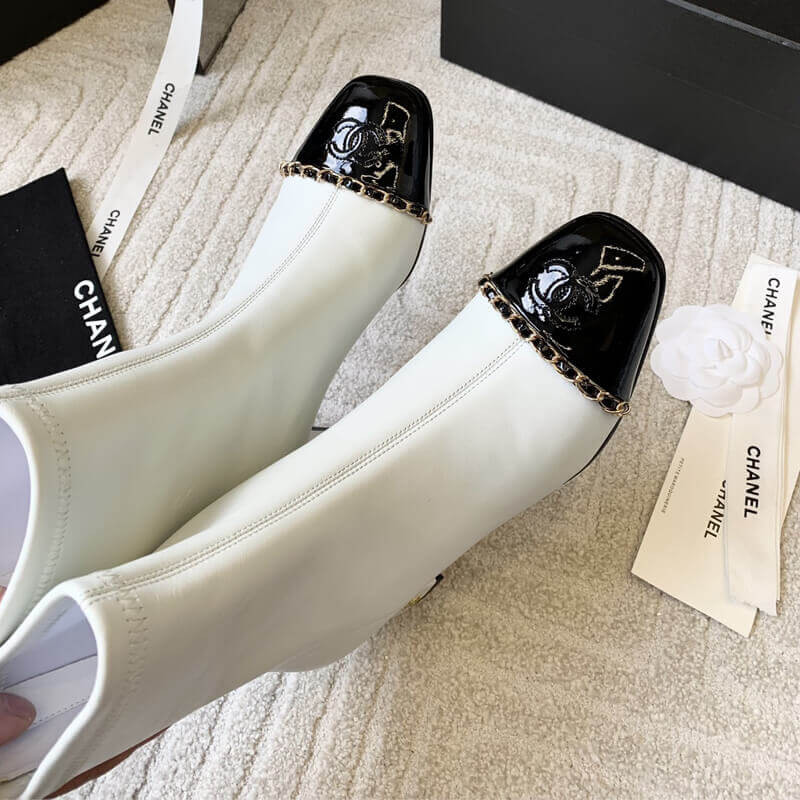 Ch**el Chunky Heel Short Boots