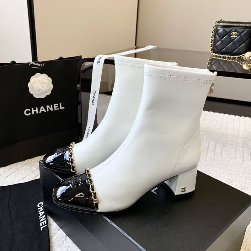 Ch**el Chunky Heel Short Boots