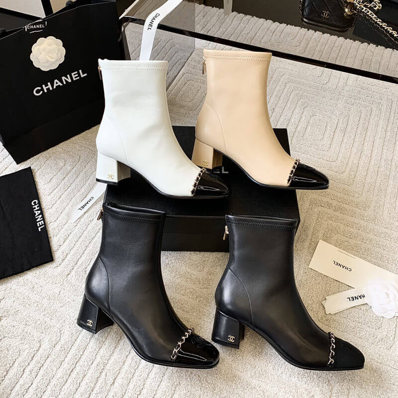 Ch**el Chunky Heel Short Boots