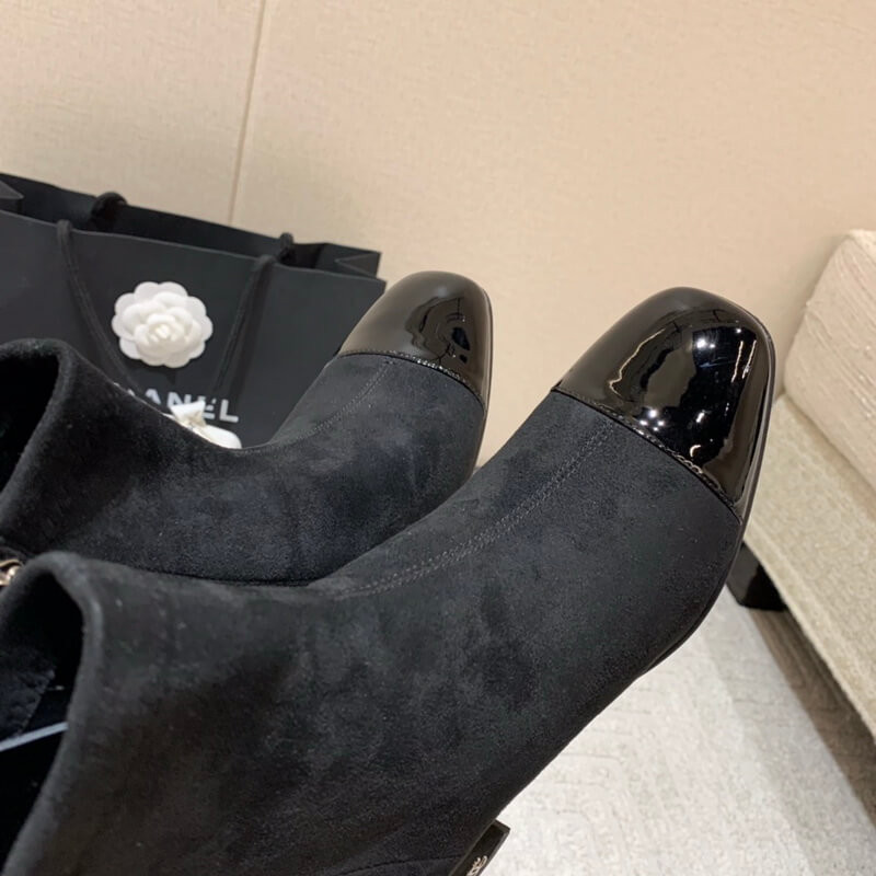 Ch**el Chunky Heel Short Boots