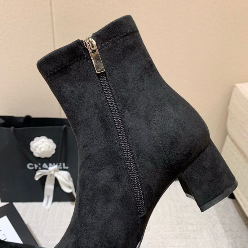 Ch**el Chunky Heel Short Boots