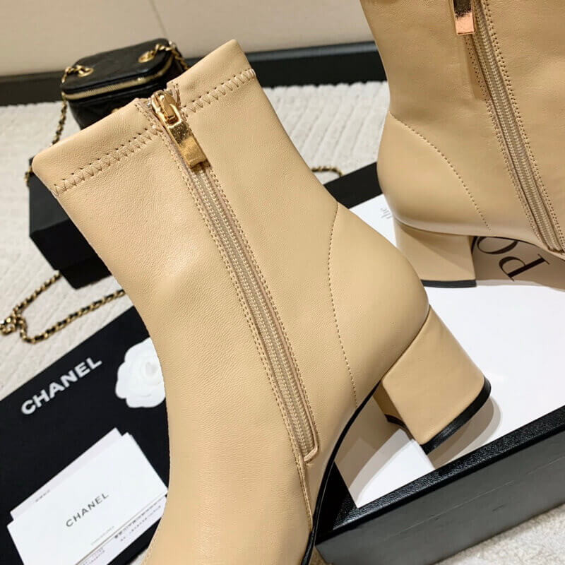Ch**el Chunky Heel Short Boots