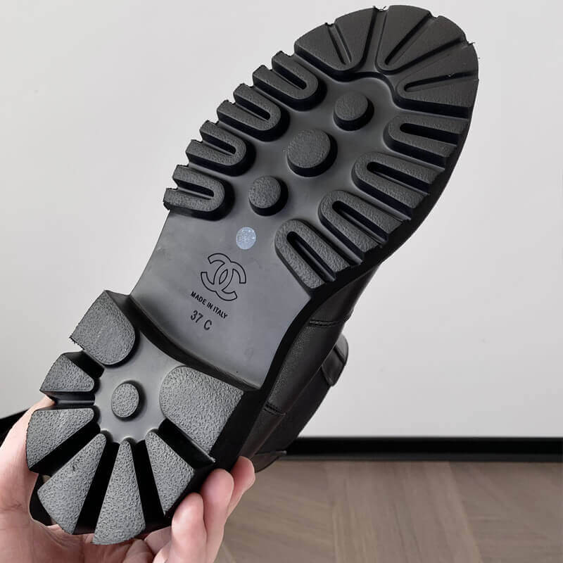 Ch**el Calfskin Cap Toe CC Ankle Boots