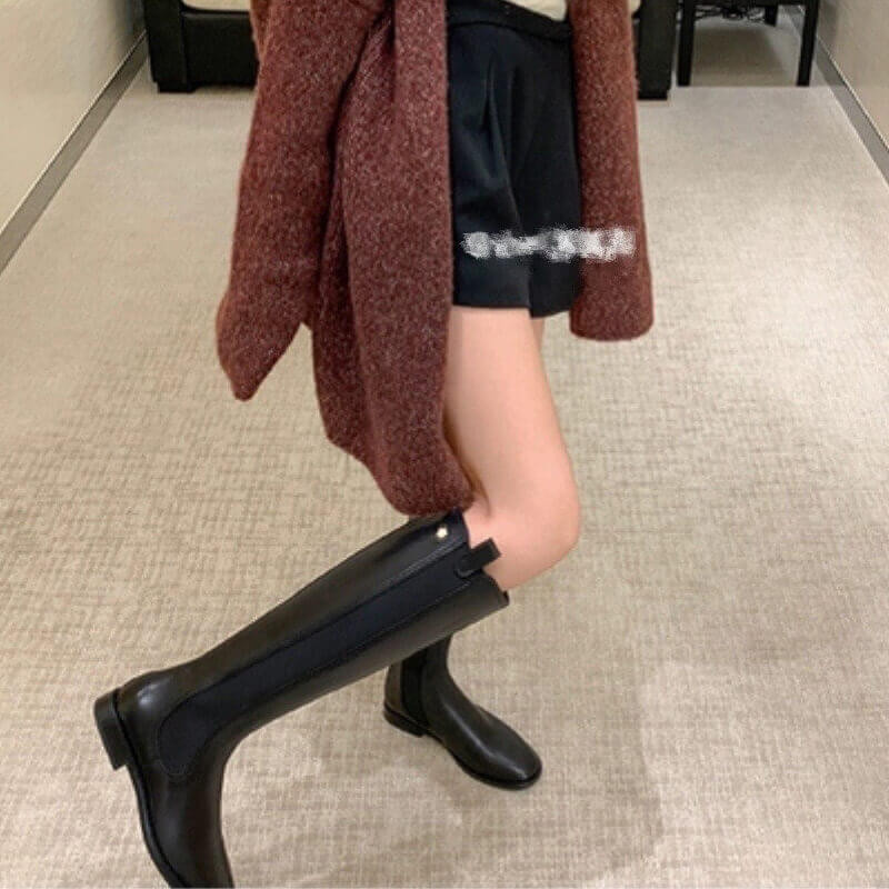 Ch**el Calfskin Cap Toe High Boots