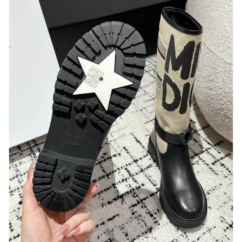 D10r D-Major Boot Taupe with Miss D10r Graffiti Print