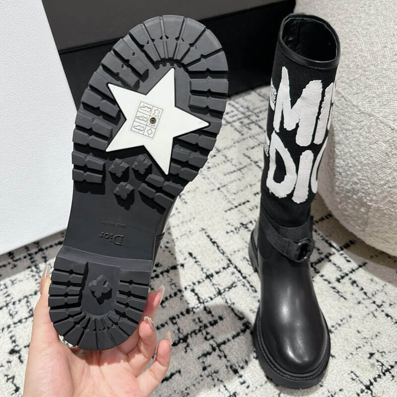 D10r D-Major Boot Black with Miss D10r Graffiti Print