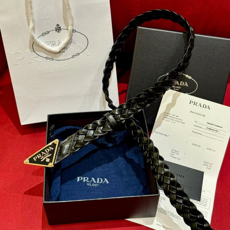 Pra*a Nappa Leather Belt