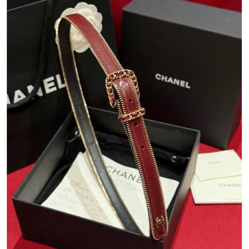 Ch**el Calfskin Metal Belt 20mm