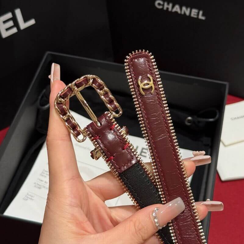 Ch**el Calfskin Metal Belt 20mm