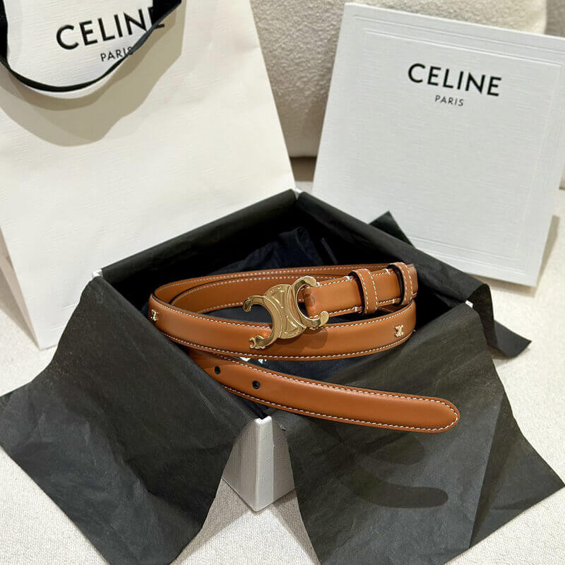 Ce1i*e Small Triomphe Belt Tan