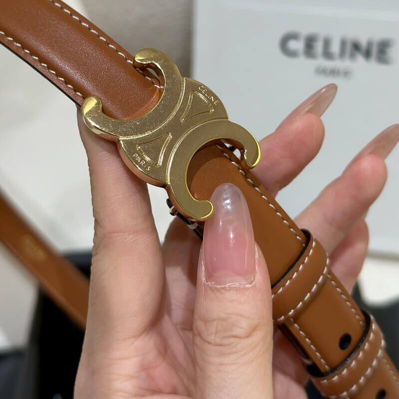 Ce1i*e Small Triomphe Belt Tan