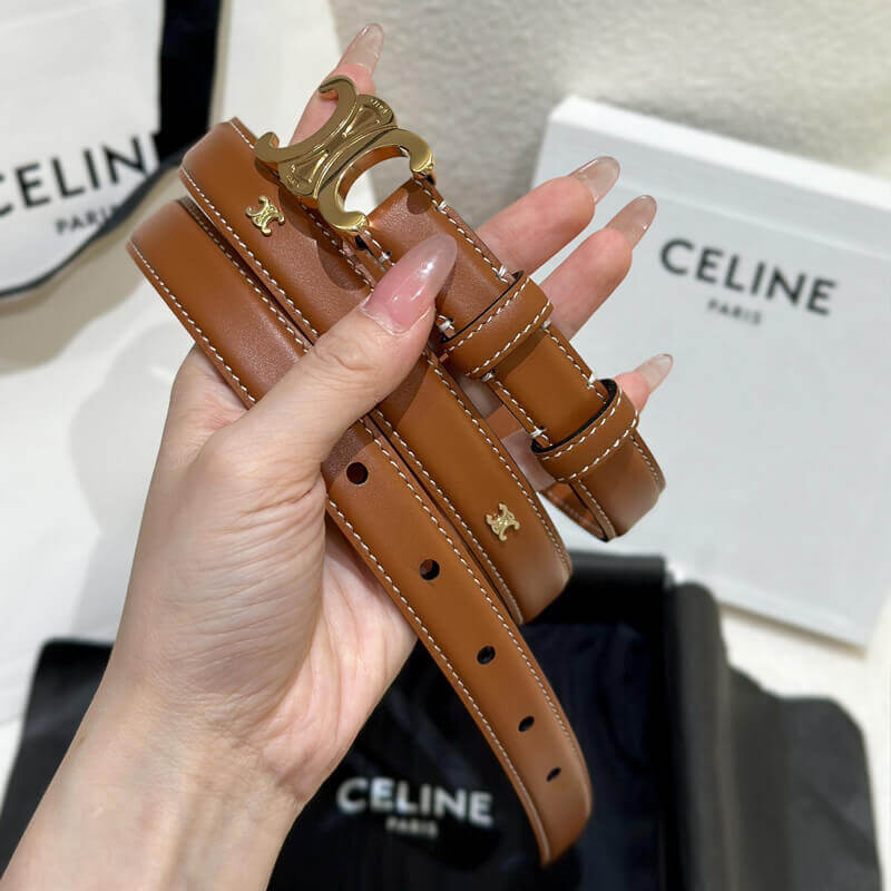 Ce1i*e Small Triomphe Belt Tan