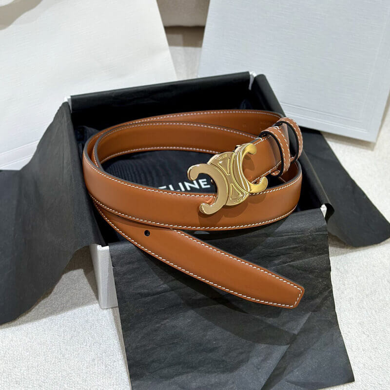 Ce1i*e Medium Triomphe Belt Tan