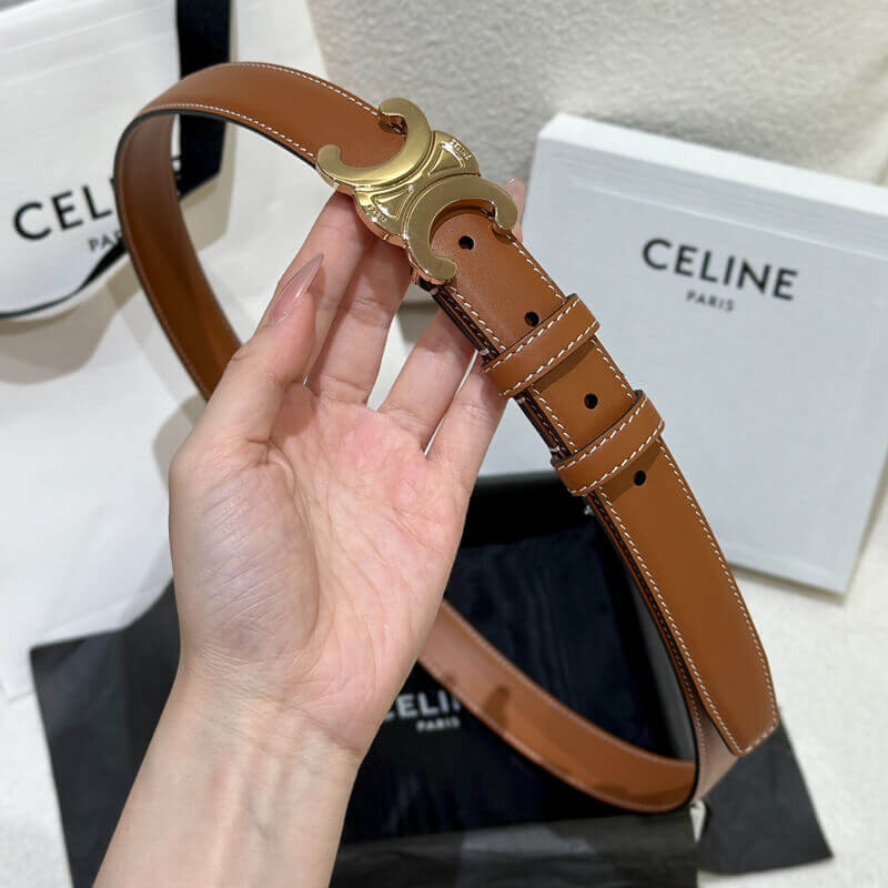 Ce1i*e Medium Triomphe Belt Tan