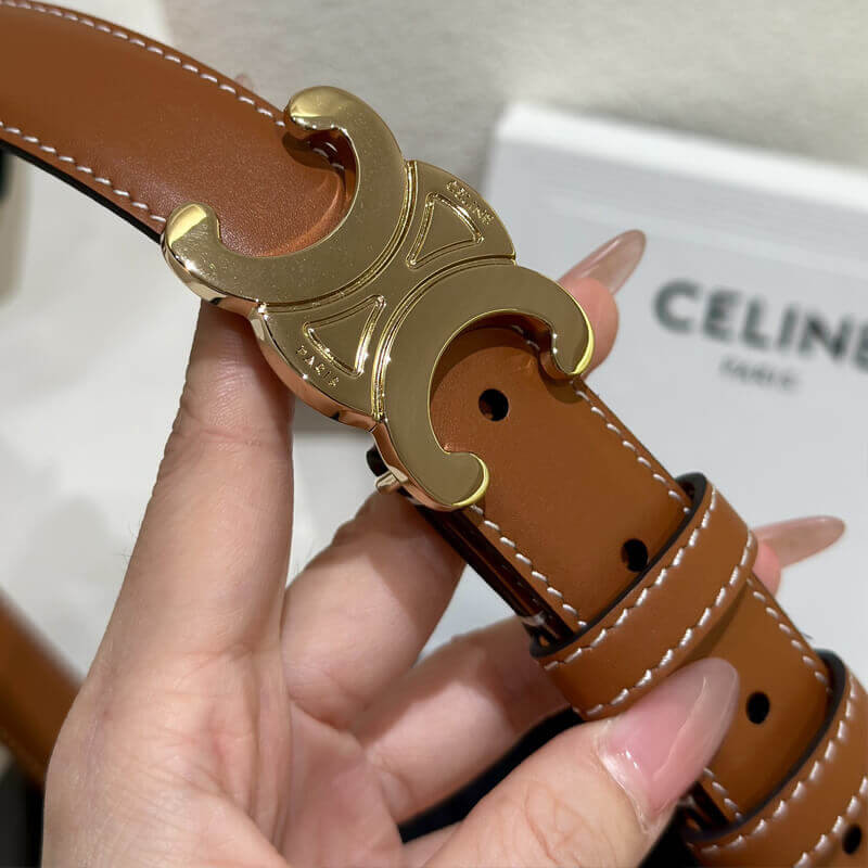 Ce1i*e Medium Triomphe Belt Tan