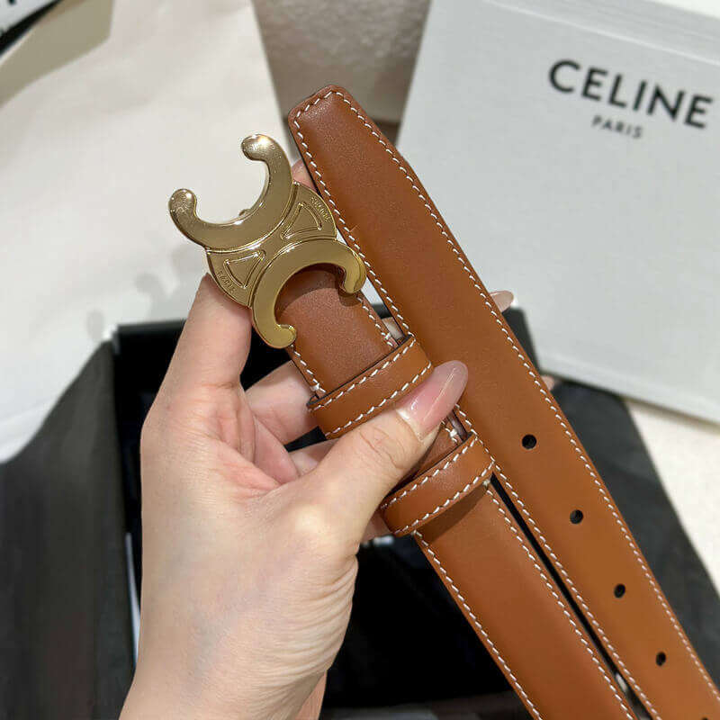 Ce1i*e Medium Triomphe Belt Tan