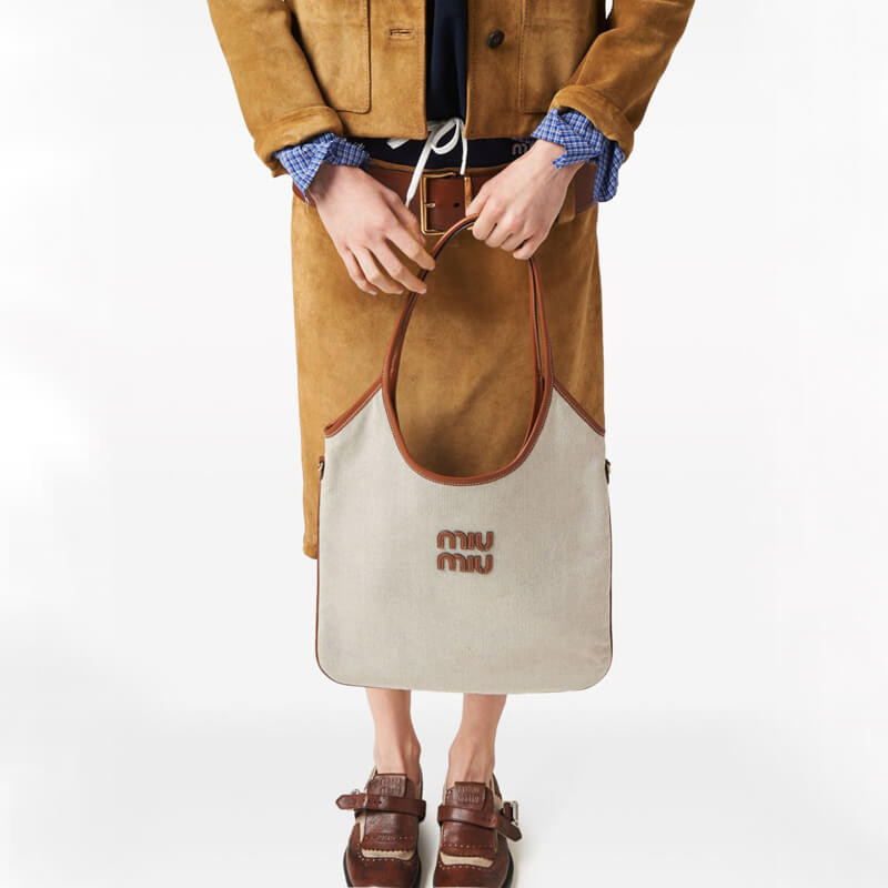 Miu Miu Ivy Canvas Tote Bag