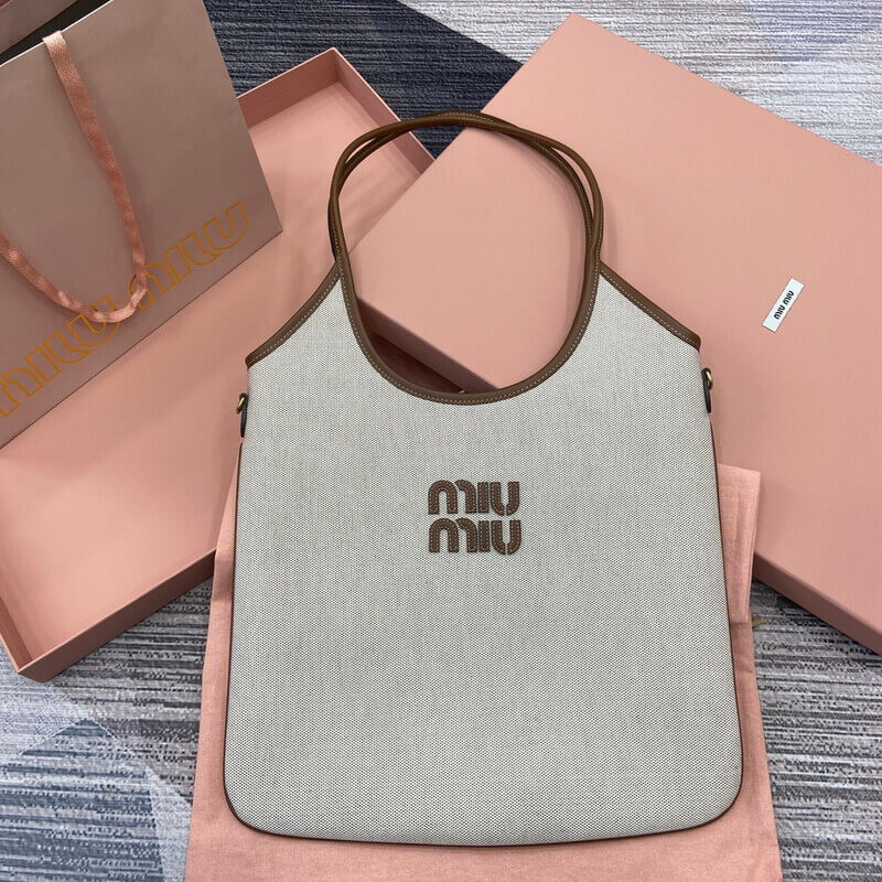Miu Miu Ivy Canvas Tote Bag