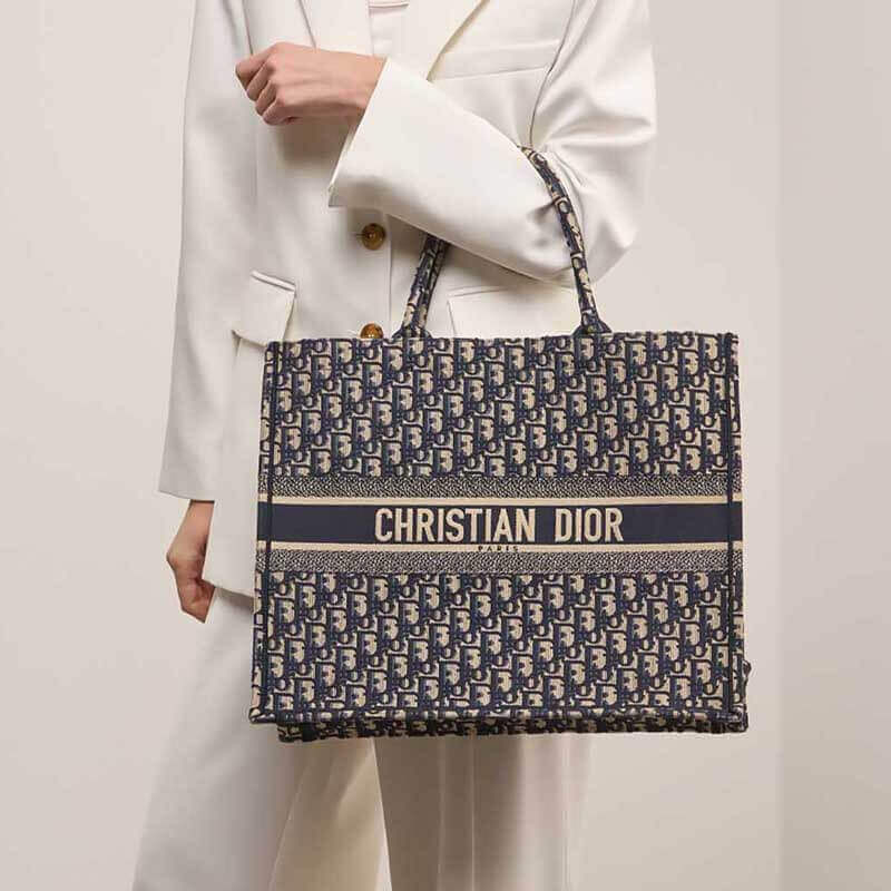 D10r Book Tote Large Canvas Blue