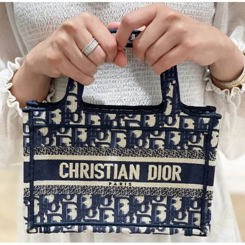 D10r Book Tote Mini Canvas Blue