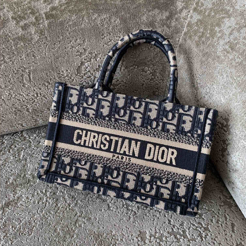 D10r Book Tote with Strap Mini Canvas Blue