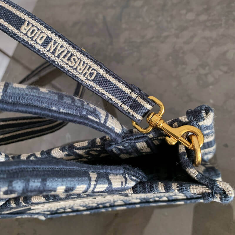 D10r Book Tote with Strap Mini Canvas Blue