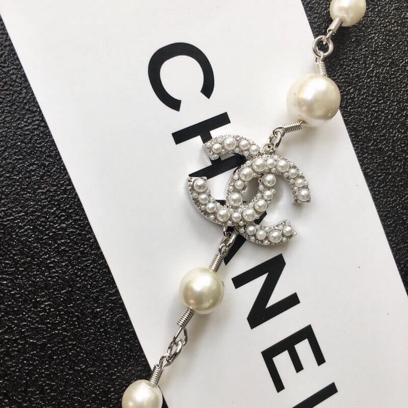 Ch**el Pearl and Crystal Necklace