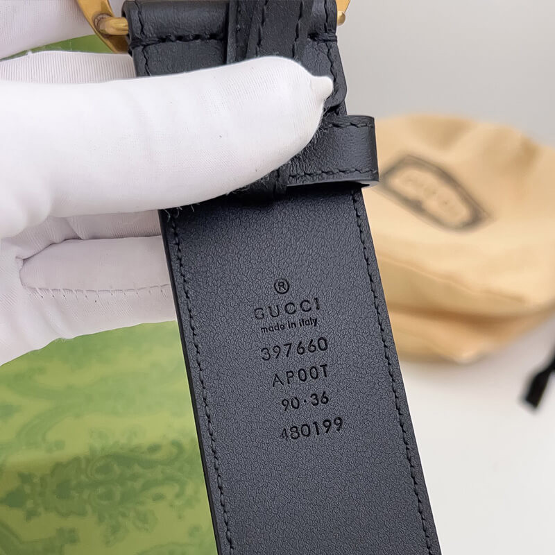 Gvc*1 Black Double G Pearl 40mm Belt 453260