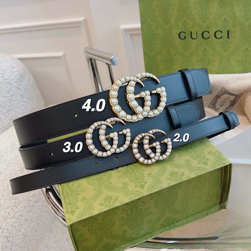 Gvc*1 Black Double G Pearl 40mm Belt 453260