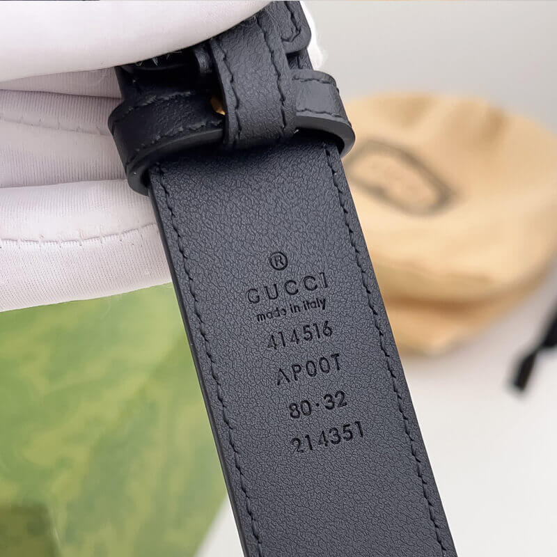 Gvc*1 Black Double G Pearl 30mm Belt 453260