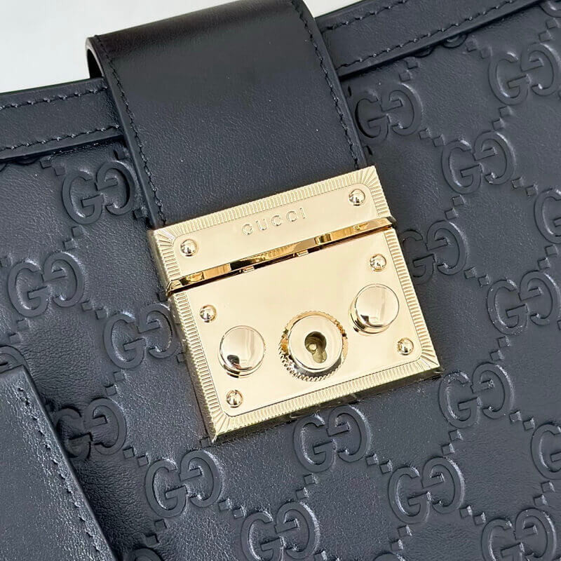 Gvc*1 Padlock Medium Top Handle Bag In GG Leather 838992