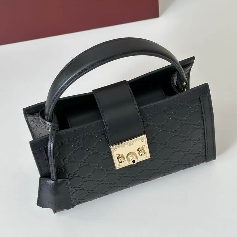Gvc*1 Padlock Medium Top Handle Bag In GG Leather 838992