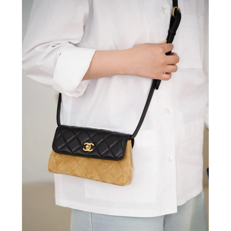 Ch**el Mini Flap Bag in Suede 19.5cm AP4677