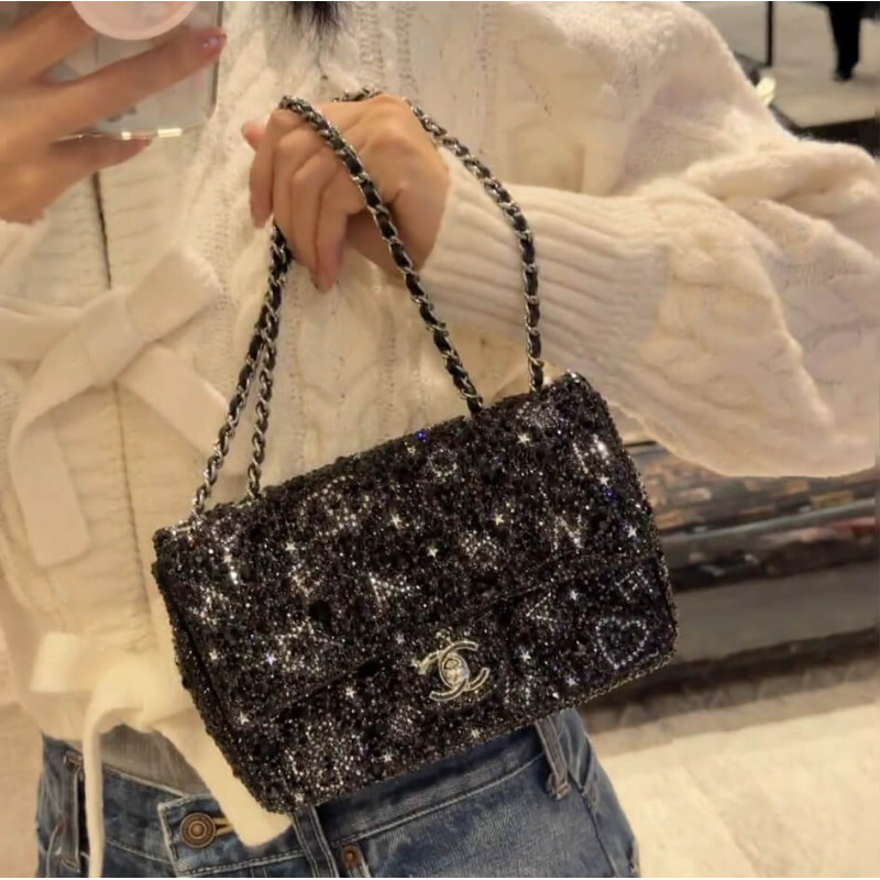 Ch**el Mini Flap Bag With D1am0nd Accents AS2431