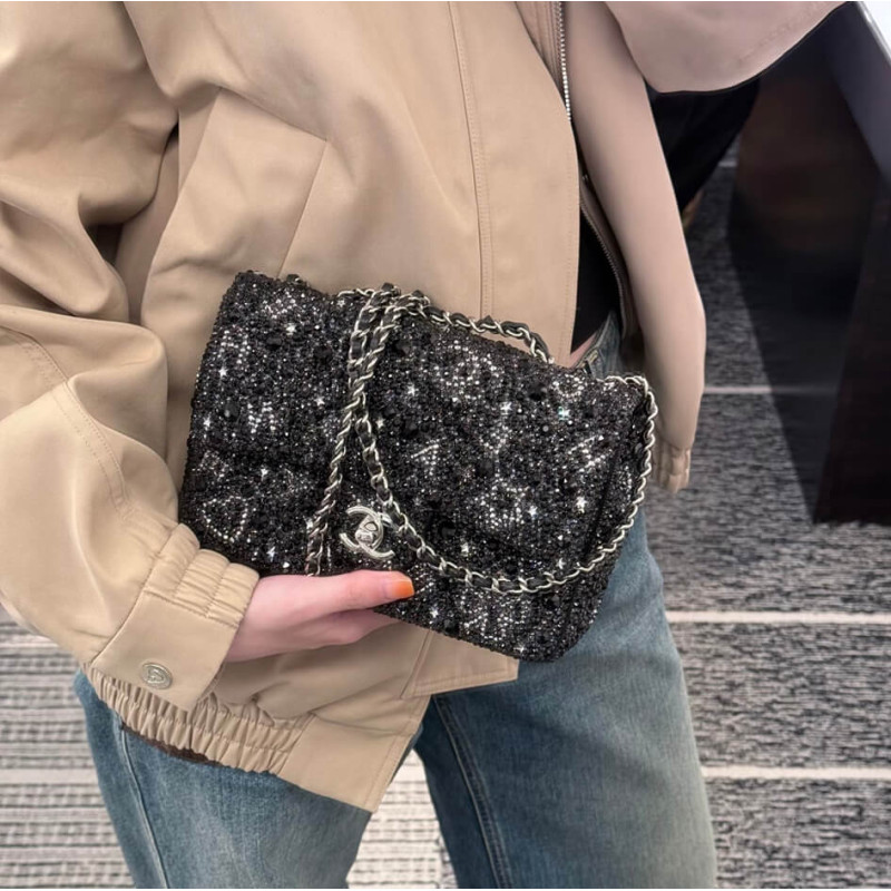 Ch**el Mini Flap Bag With D1am0nd Accents AS2431