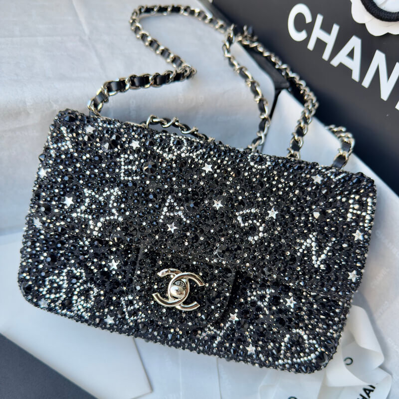 Ch**el Mini Flap Bag With D1am0nd Accents AS2431