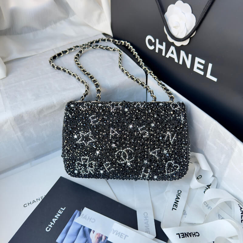 Ch**el Mini Flap Bag With D1am0nd Accents AS2431