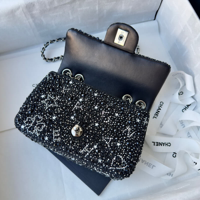 Ch**el Mini Flap Bag With D1am0nd Accents AS2431